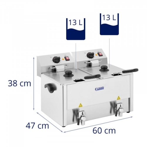 Fritovací hrnec - 2 x 13 litrů - termostat E.G.O.